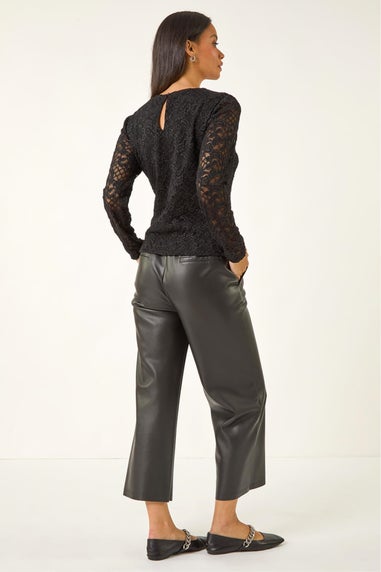 Dusk Black Baroque Lace Top