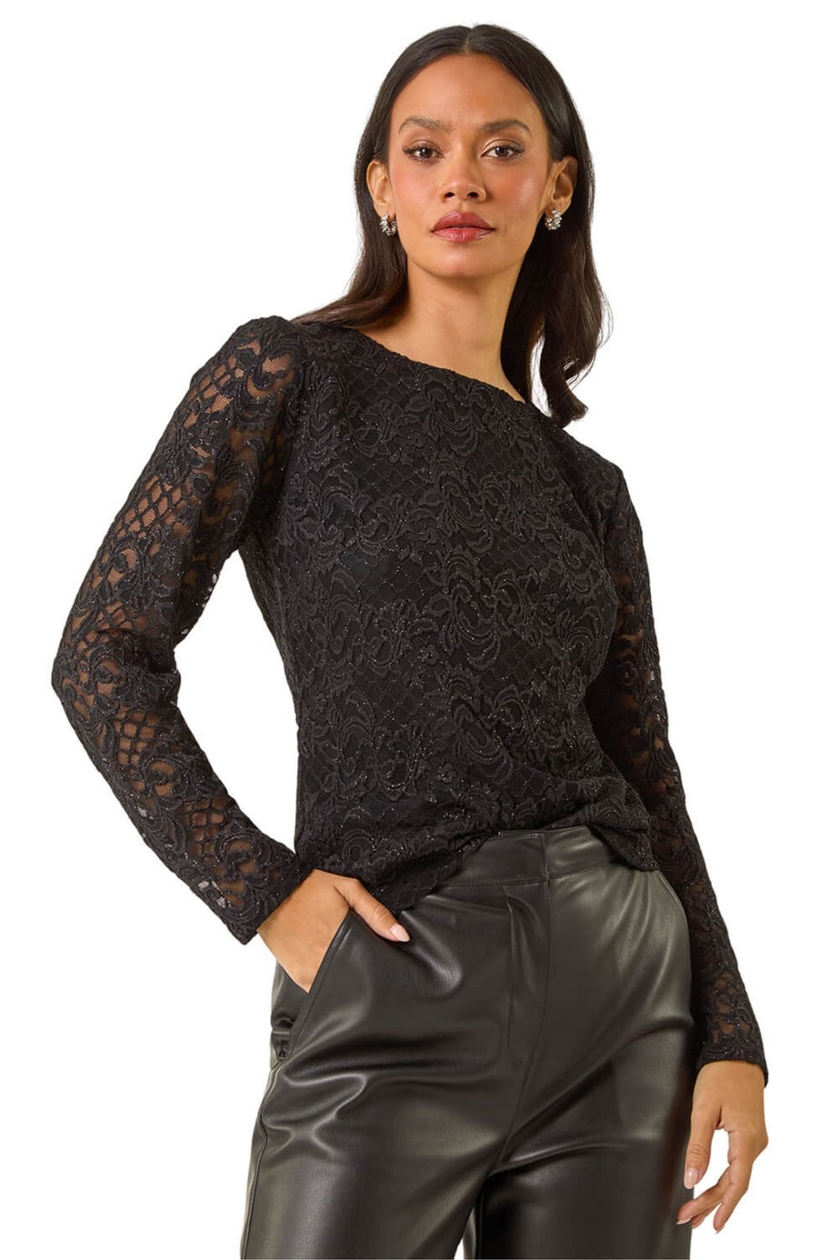 Dusk Black Baroque Lace Top