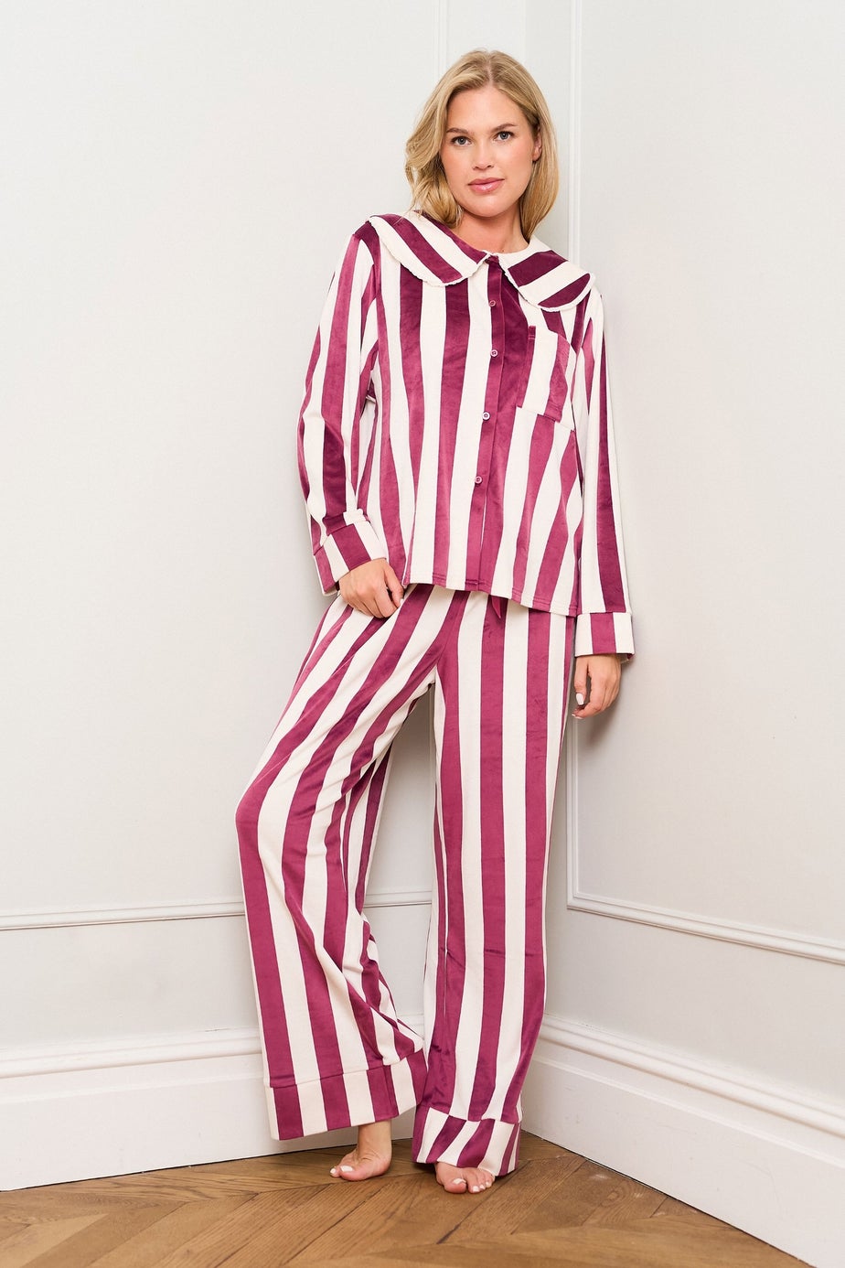 JimJam Burgundy Stripe Stripe Pyjamas