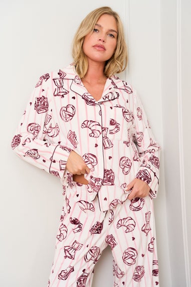 JimJam Maroon Printed Breakfast Pyjama