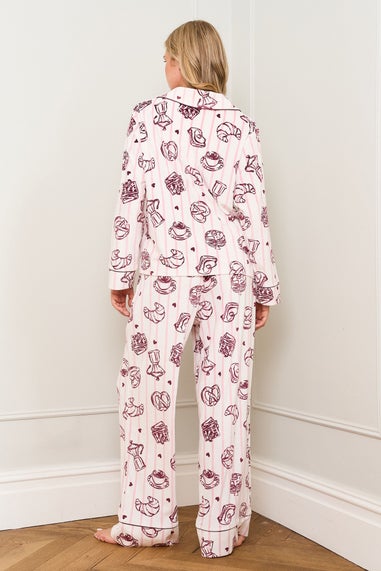JimJam Maroon Printed Breakfast Pyjama