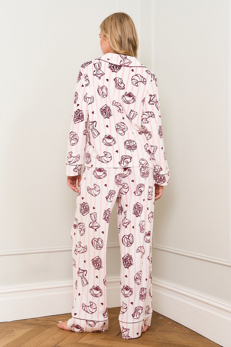 JimJam Maroon Printed Breakfast Pyjama