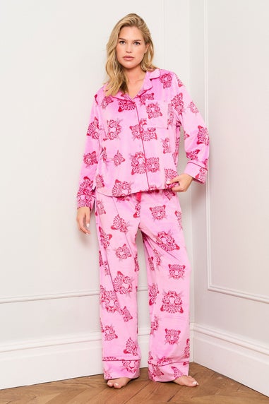 JimJam Pink Large Tiger Print Pyjama Set