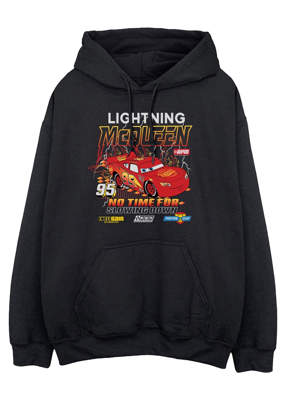 Disney Cars Lightning McQueen No Time Black Graphic Hoodie
