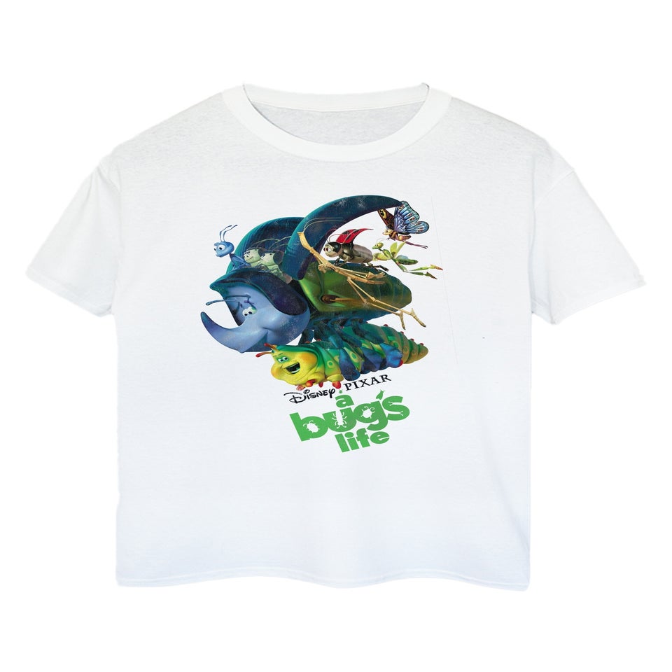 Disney A Bug's Life Flying White Graphic Boyfriend Fit T-Shirt
