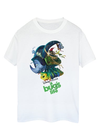 Disney A Bug's Life Flying White Graphic Boyfriend Fit T-Shirt