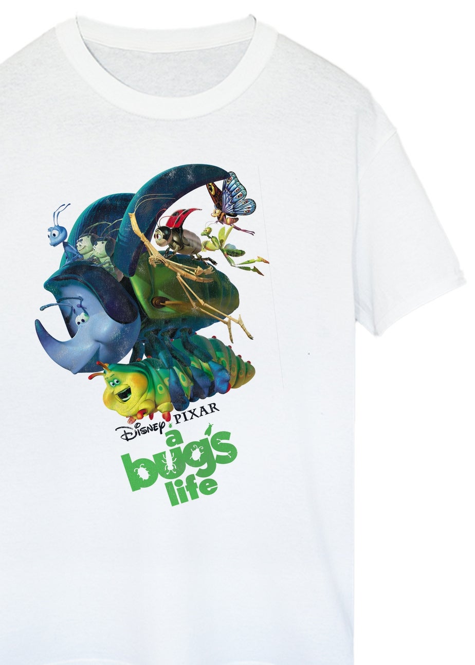 Disney A Bug's Life Flying White Graphic Boyfriend Fit T-Shirt