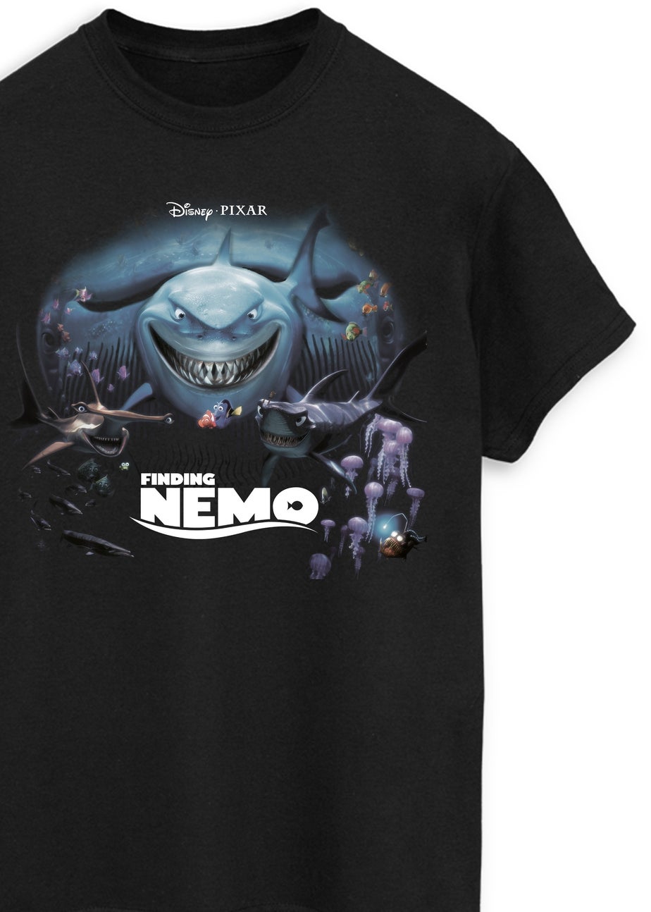 Disney Finding Nemo Sharks Black Graphic T-Shirt