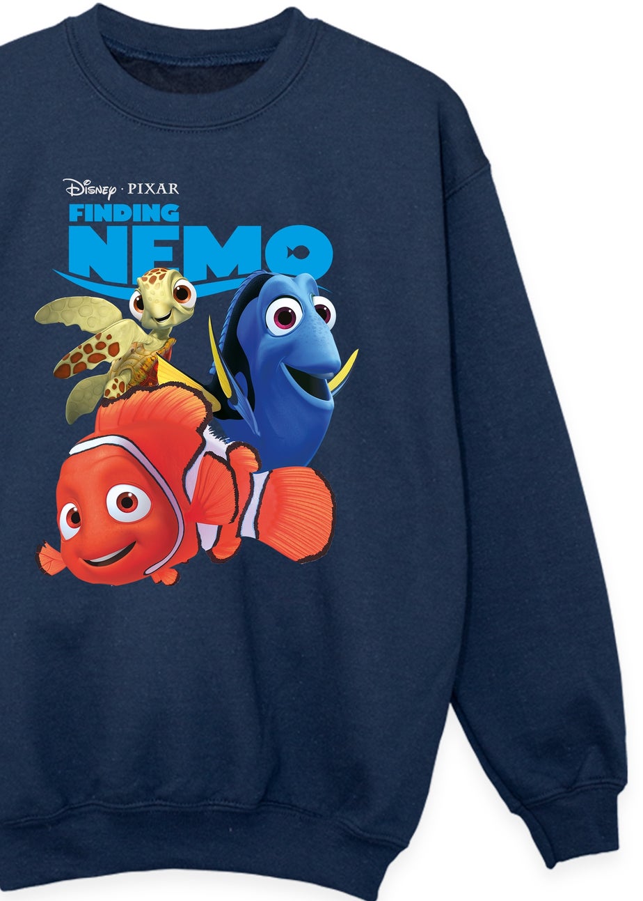 Disney Finding Nemo Fish Boys Navy Blue Graphic Sweatshirt (Age 3-13 Years)