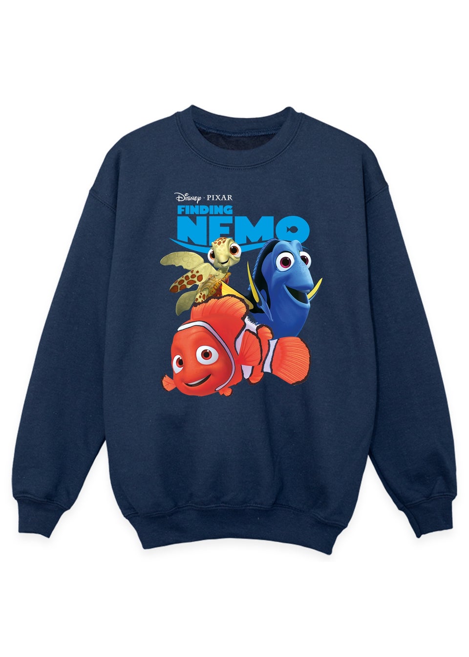 Disney Finding Nemo Fish Boys Navy Blue Graphic Sweatshirt (Age 3-13 Years)