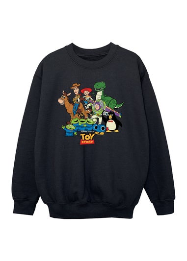 Disney Toy Story Group Boys Black Graphic Sweatshirt (Age 3-13 Years)