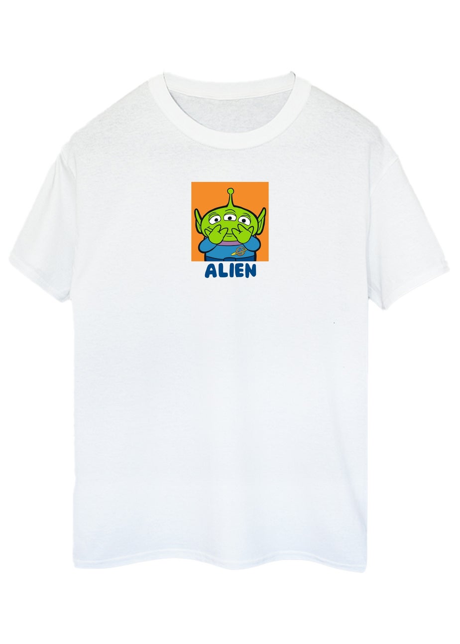 Disney Toy Story Alien White Graphic Boyfriend Fit T-Shirt