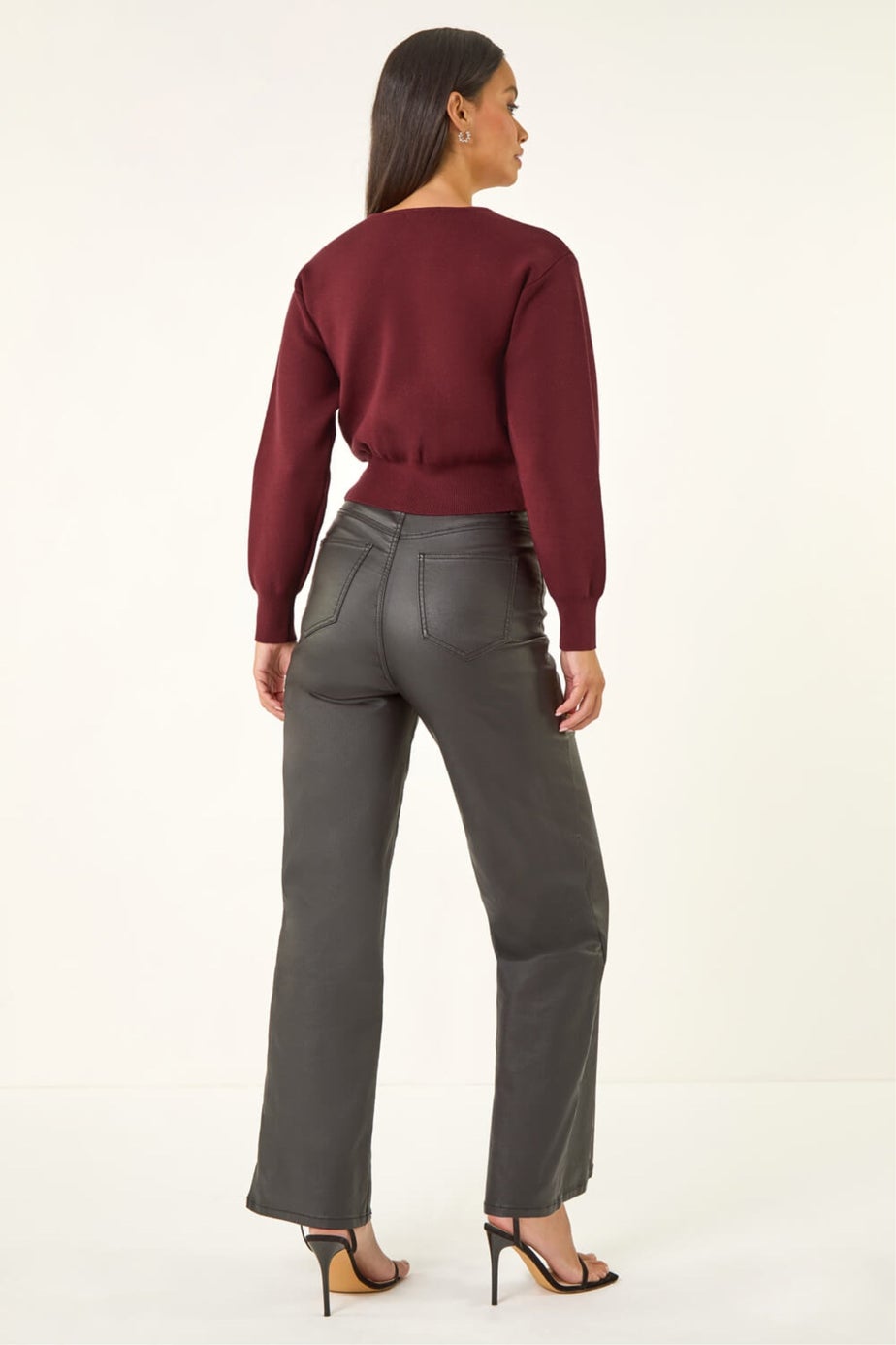 Dusk Burgundy Bow Buttoned Knit Cardigan