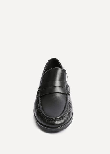 Linzi Belmont Black Faux Leather Ruched Loafer