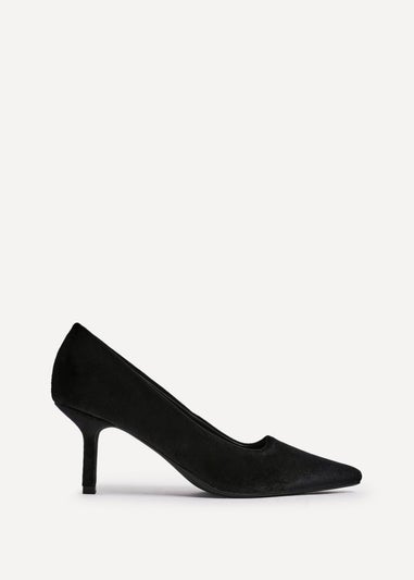 Linzi Kat Black Velvet Classic Court Heels