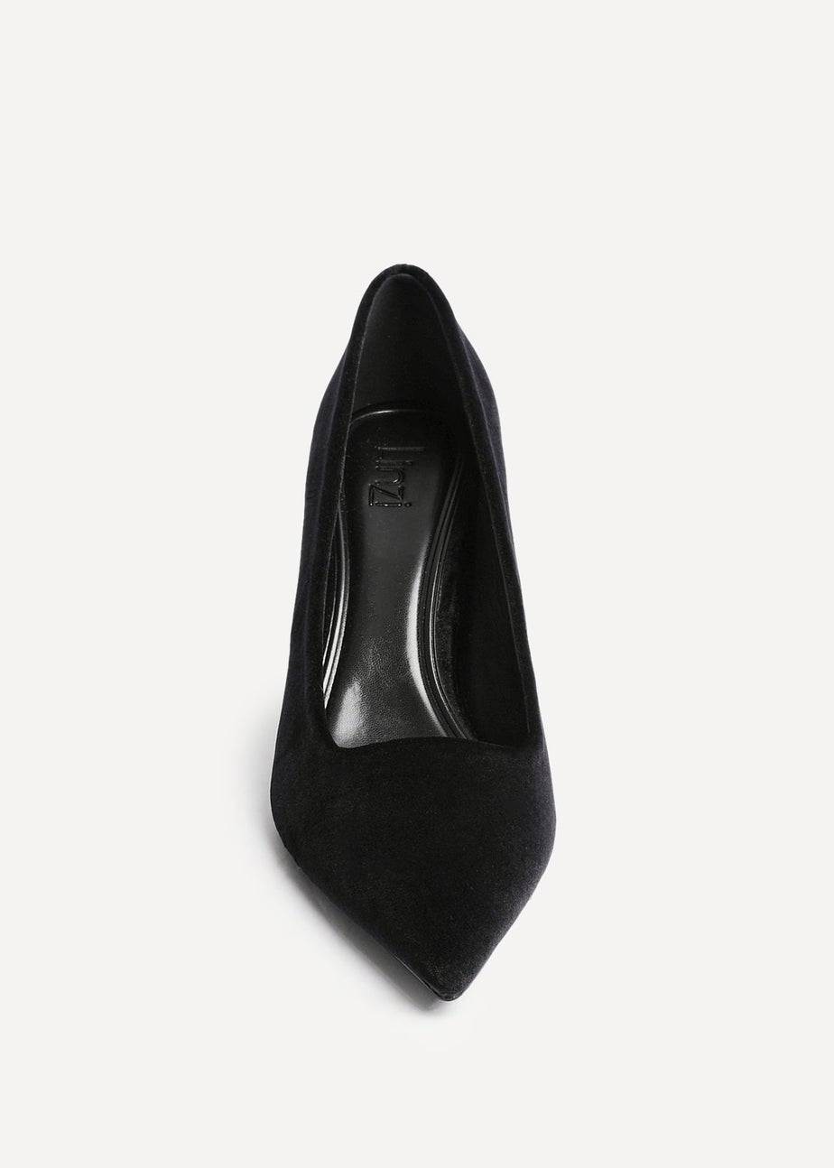 Linzi Kat Black Velvet Classic Court Heels