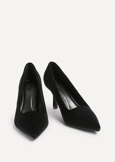 Linzi Kat Black Velvet Classic Court Heels