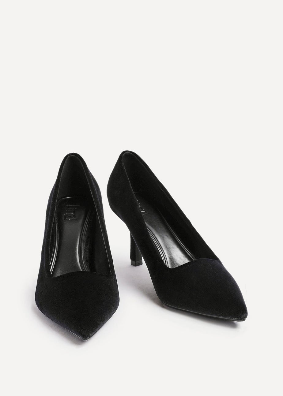 Linzi Kat Black Velvet Classic Court Heels