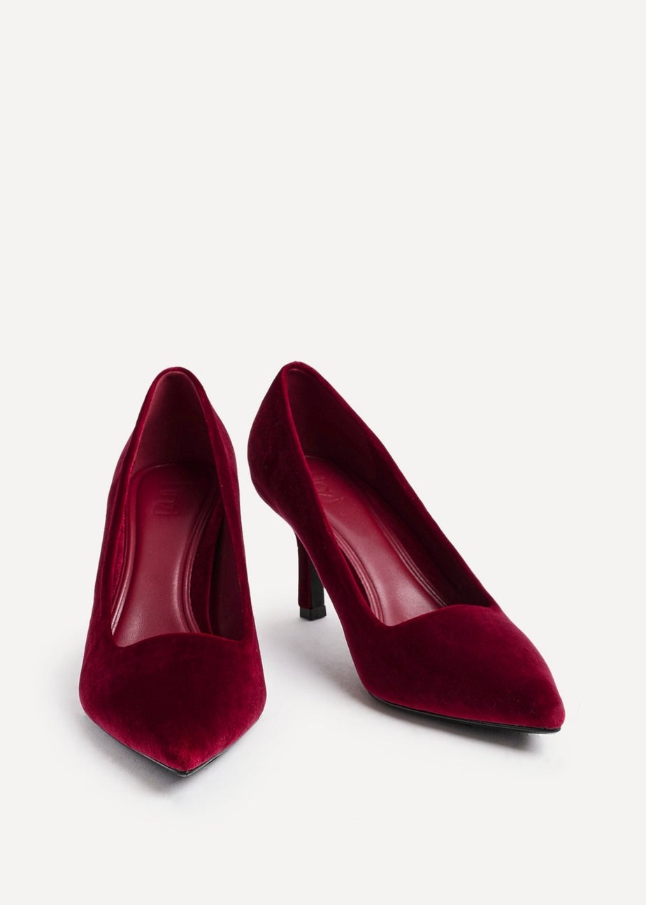 Linzi Kat Burgundy Velvet Classic Court Heels