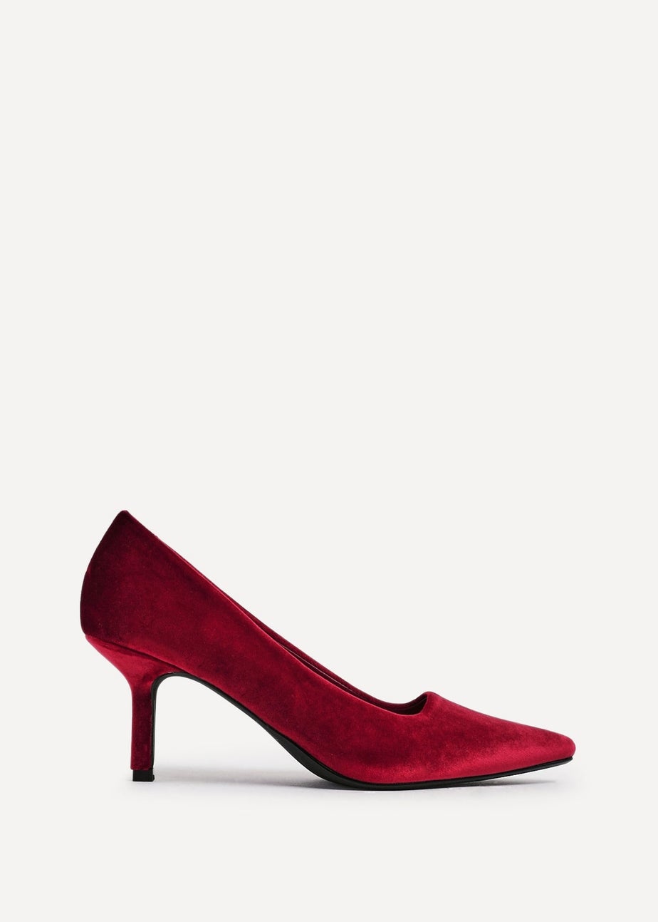 Linzi Kat Burgundy Velvet Classic Court Heels