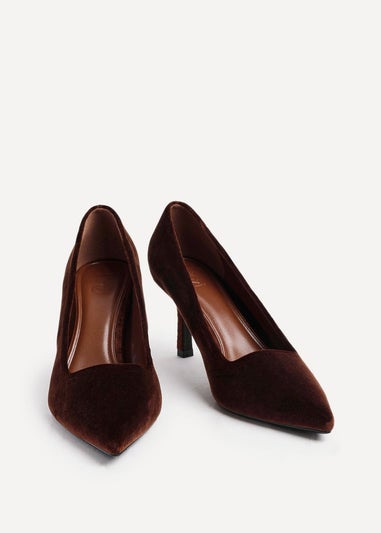 Linzi Kat Brown Velvet Classic Court Heels