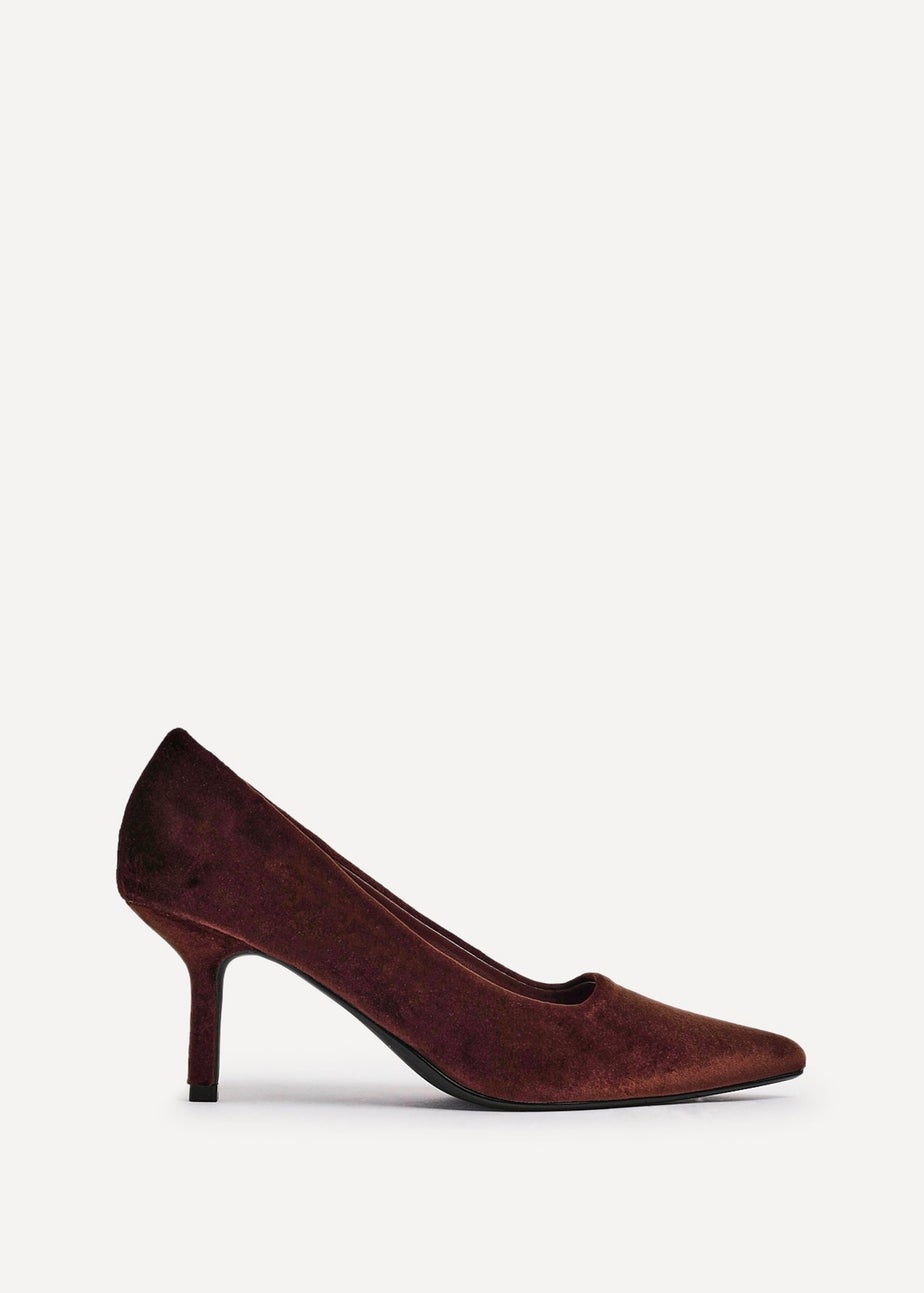 Linzi Kat Brown Velvet Classic Court Heels