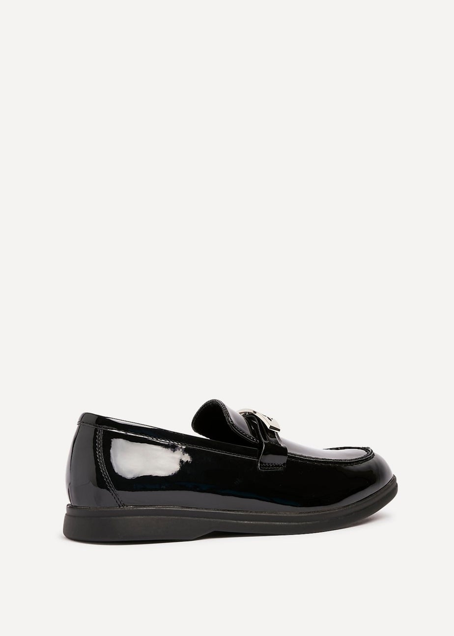 Linzi Script Black Patent Slip On Loafer