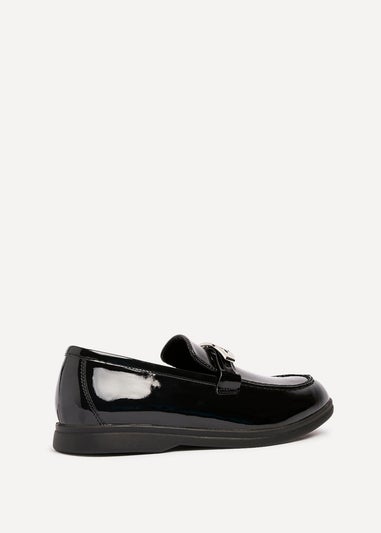 Linzi Script Black Patent Slip On Loafer