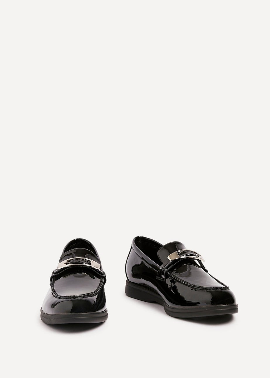 Linzi Script Black Patent Slip On Loafer