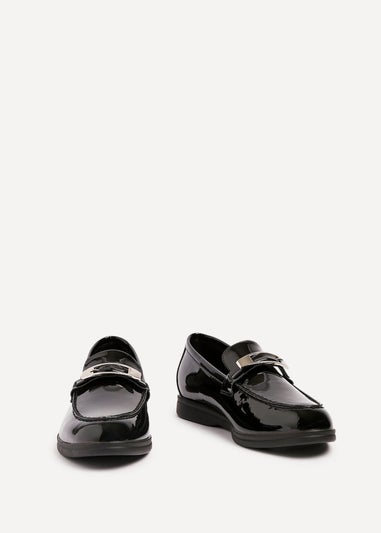 Linzi Script Black Patent Slip On Loafer