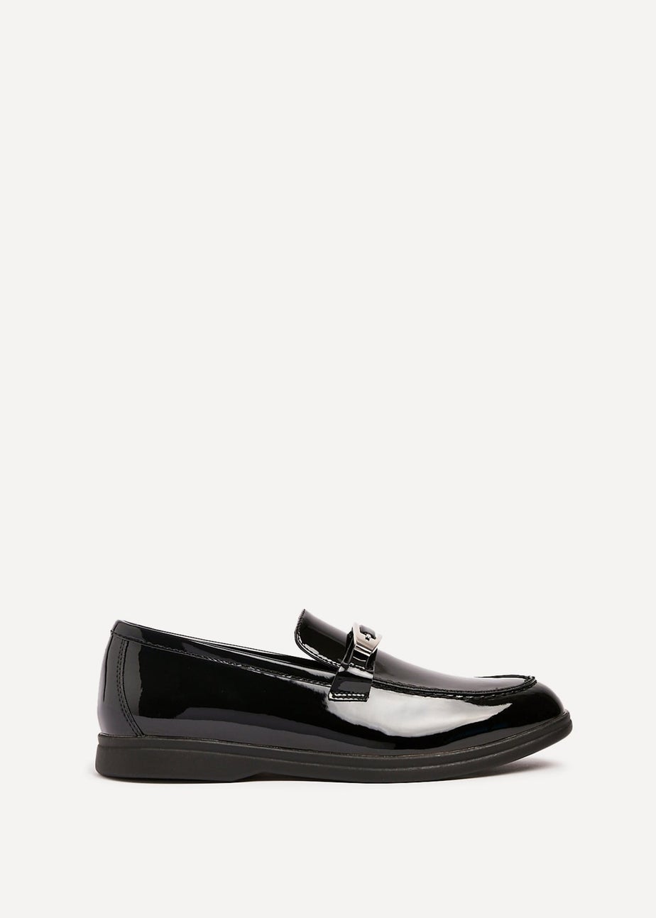 Linzi Script Black Patent Slip On Loafer
