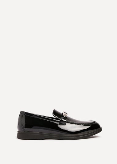 Linzi Script Black Patent Slip On Loafer