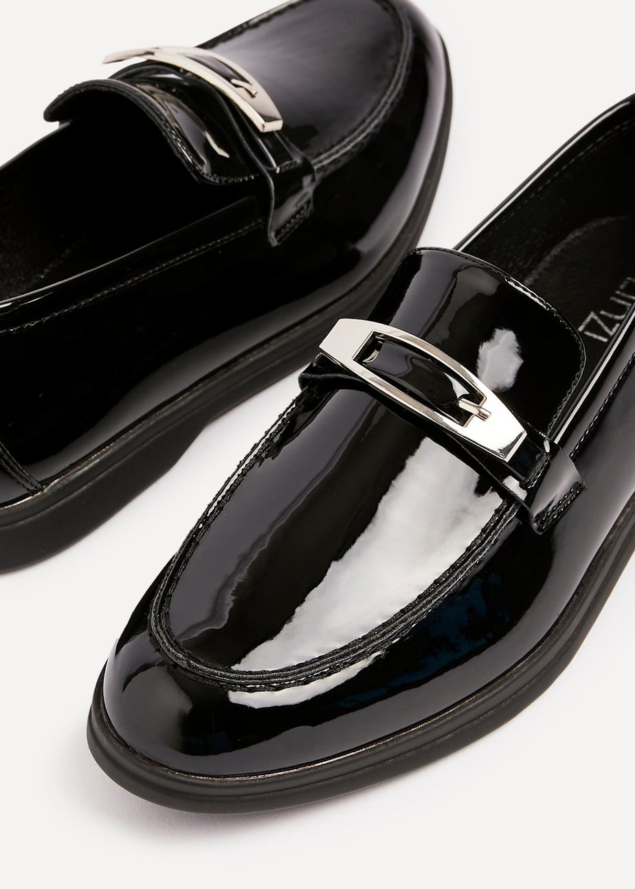 Linzi Script Black Patent Slip On Loafer