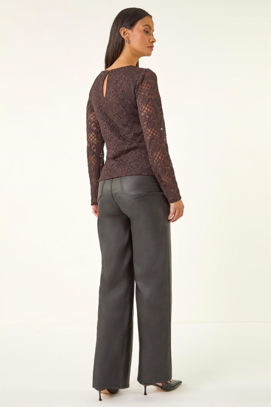Dusk Chocolate Baroque Lace Top