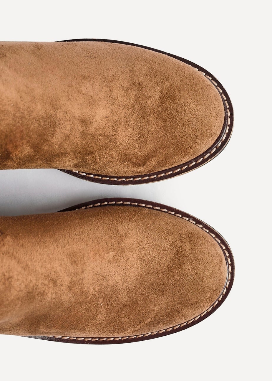 Linzi Trish Sand Faux Suede Wedged Heel Ankle Boot