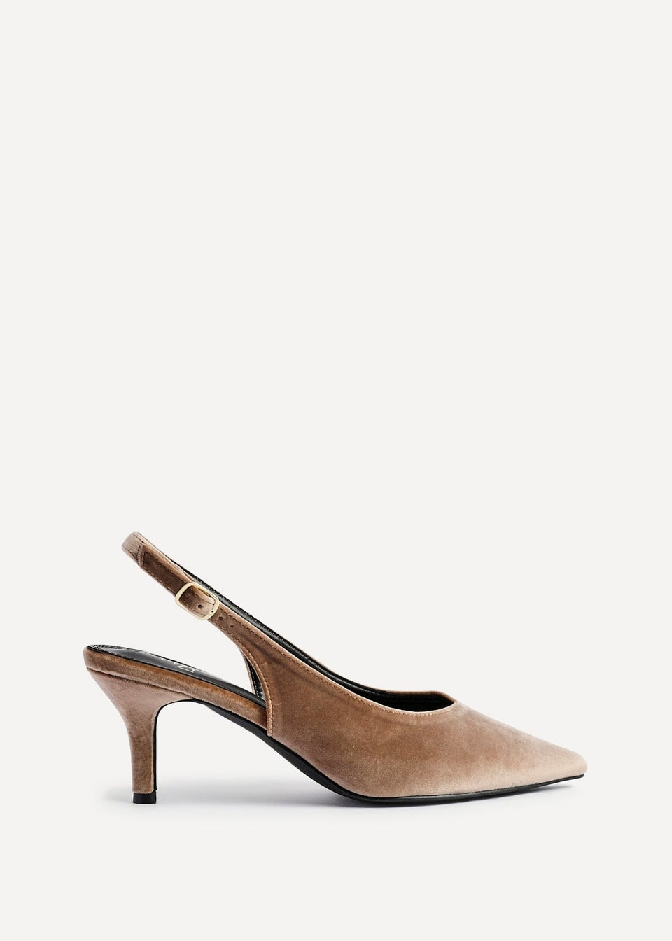 Linzi Finesse Mocha Velvet Pointed Slingback Stiletto Court Heels