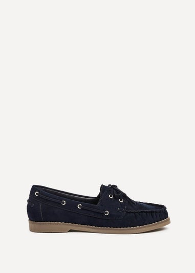 Linzi Frame Navy Faux Suede Boat Shoes