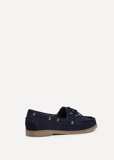 Linzi Frame Navy Faux Suede Boat Shoes