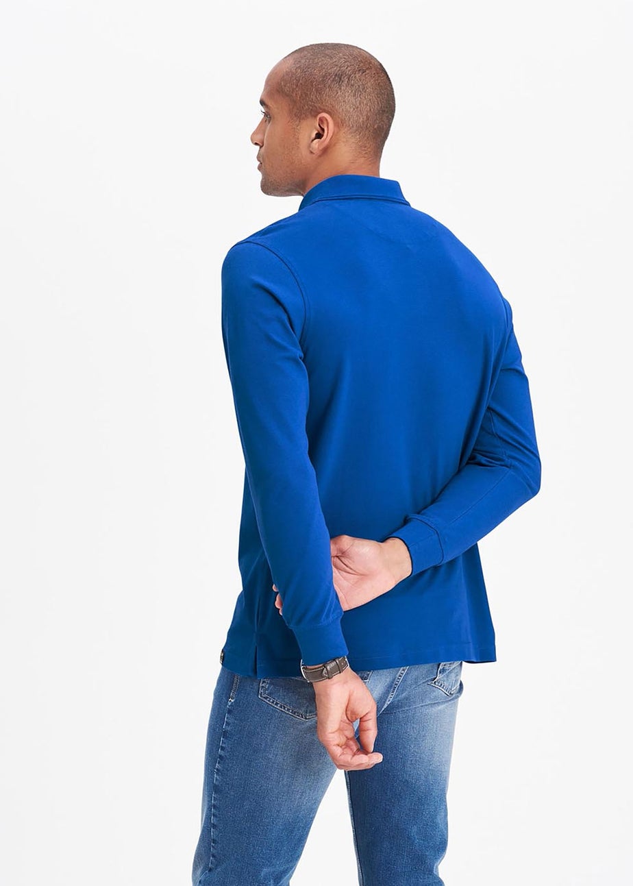 Cotton Traders Neptune Long Sleeve Polo Shirt