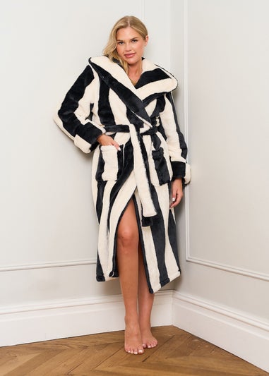 JimJam Black & White Stripe Robe