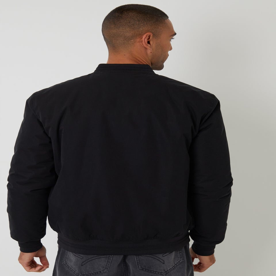 Threadbare Black Padded Bomber Jacket