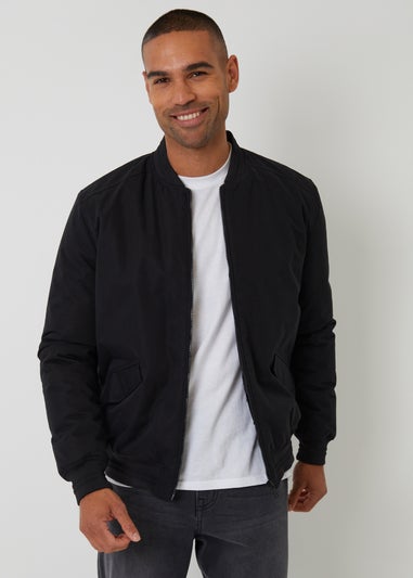 Threadbare Black Padded Bomber Jacket