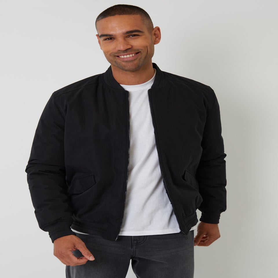 Threadbare Black Padded Bomber Jacket