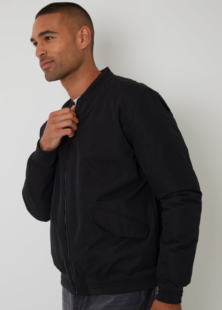 Threadbare Black Padded Bomber Jacket