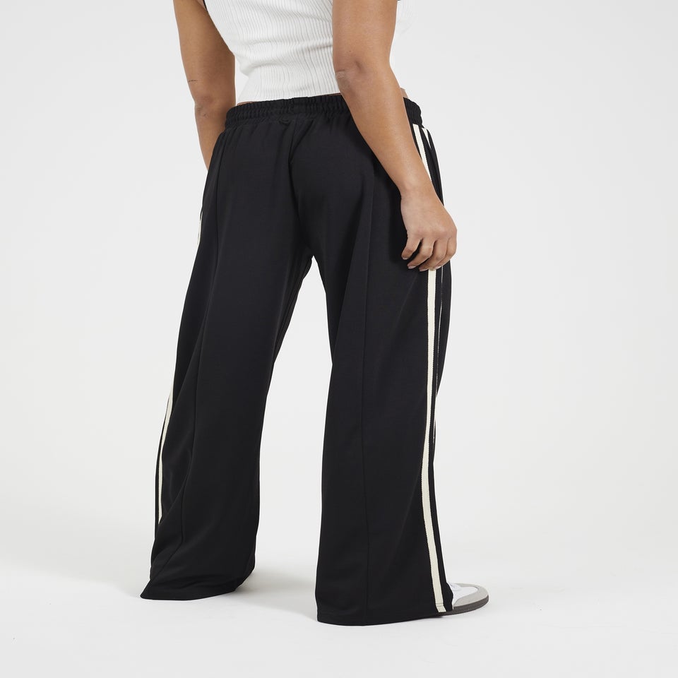 Brave Soul Black Side Stripe Wide Leg Joggers
