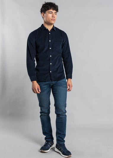 Tokyo Laundry Navy Cotton Corduroy Long Sleeve Shirt