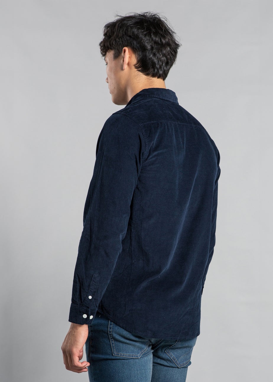 Tokyo Laundry Navy Cotton Corduroy Long Sleeve Shirt