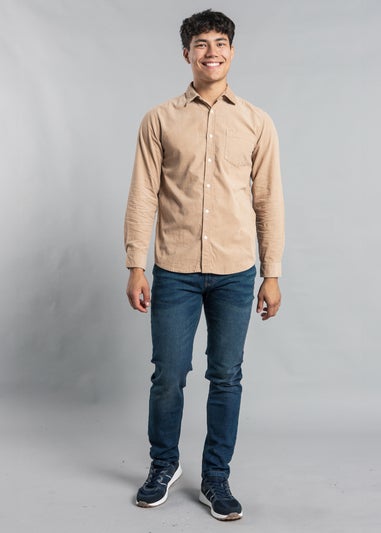 Tokyo Laundry Beige Cotton Corduroy Long Sleeve Shirt