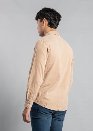 Tokyo Laundry Beige Cotton Corduroy Long Sleeve Shirt