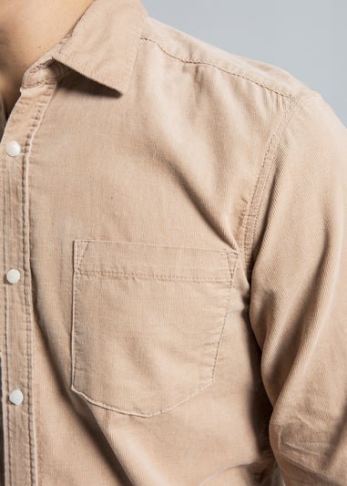 Tokyo Laundry Beige Cotton Corduroy Long Sleeve Shirt